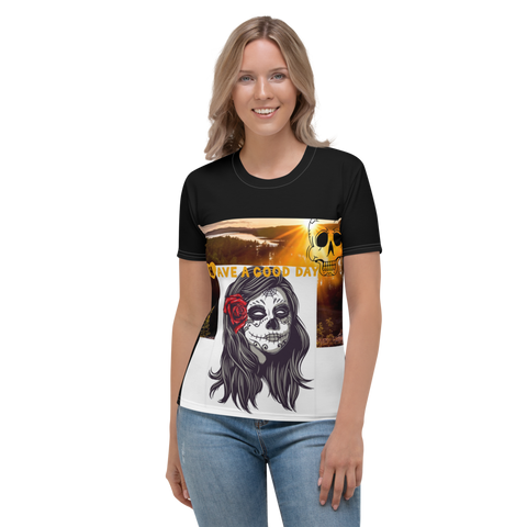 Women's T-shirt with lady skull
