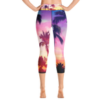 Palm Tree Yoga Capri Leggings