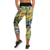 Hand drawn Art Yoga Capri Leggings
