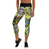 Hand drawn Art Yoga Capri Leggings