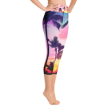 Palm Tree Yoga Capri Leggings