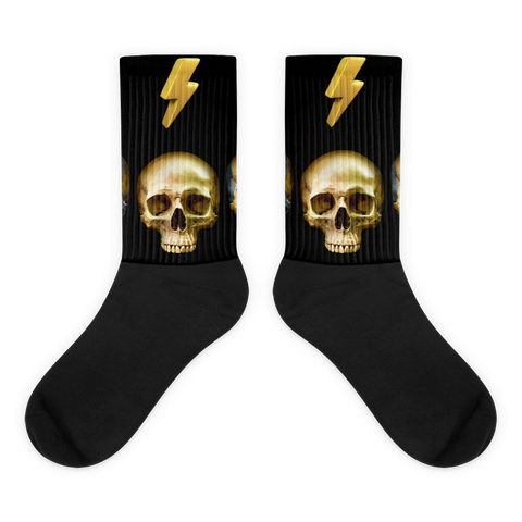 Gold Lightning & Skull Socks