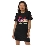 Organic cotton t-shirt dress “Love Palm Trees”