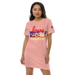 Organic cotton t-shirt dress “Love Palm Trees”