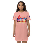 Organic cotton t-shirt dress “Love Palm Trees”