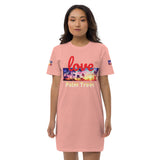 Organic cotton t-shirt dress “Love Palm Trees”