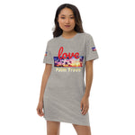 Organic cotton t-shirt dress “Love Palm Trees”