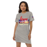 Organic cotton t-shirt dress “Love Palm Trees”