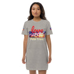 Organic cotton t-shirt dress “Love Palm Trees”