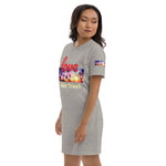 Organic cotton t-shirt dress “Love Palm Trees”