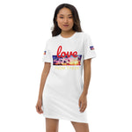 Organic cotton t-shirt dress “Love Palm Trees”