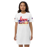 Organic cotton t-shirt dress “Love Palm Trees”