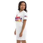 Organic cotton t-shirt dress “Love Palm Trees”