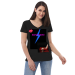 “Bad Ass Mama” Women’s recycled v-neck t-shirt