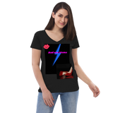 “Bad Ass Mama” Women’s recycled v-neck t-shirt