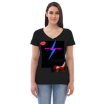 “Bad Ass Mama” Women’s recycled v-neck t-shirt