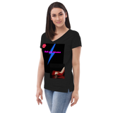 “Bad Ass Mama” Women’s recycled v-neck t-shirt